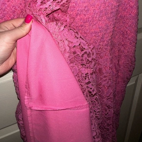 Arula Vibrant Pink Lace sleeveless maxi Dress B 2X spring summer vacation - Picture 8 of 9